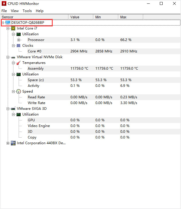 CPUID HWMonitor