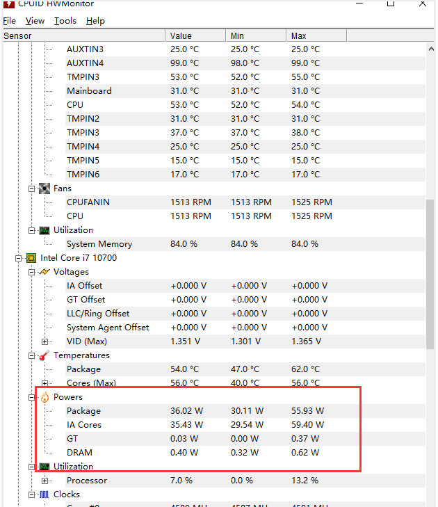 CPUID HWMonitor
