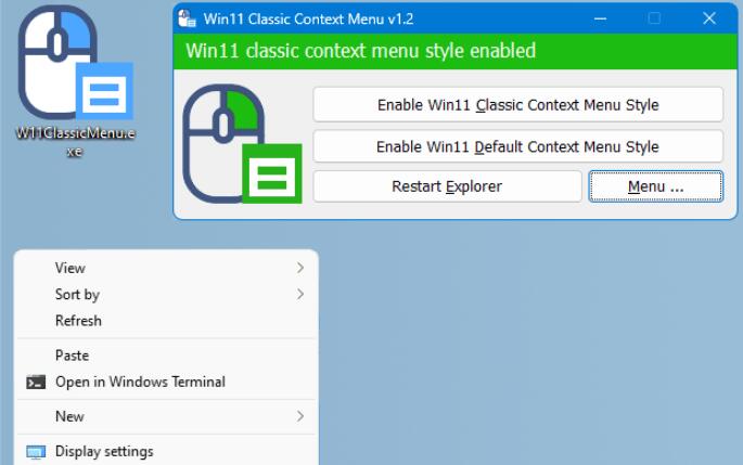 Win11恢复右键菜单经典界面(Windows 11 Classic Context Menu)